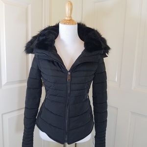ZARA PUFFER COAT FUR COLLAR NWT